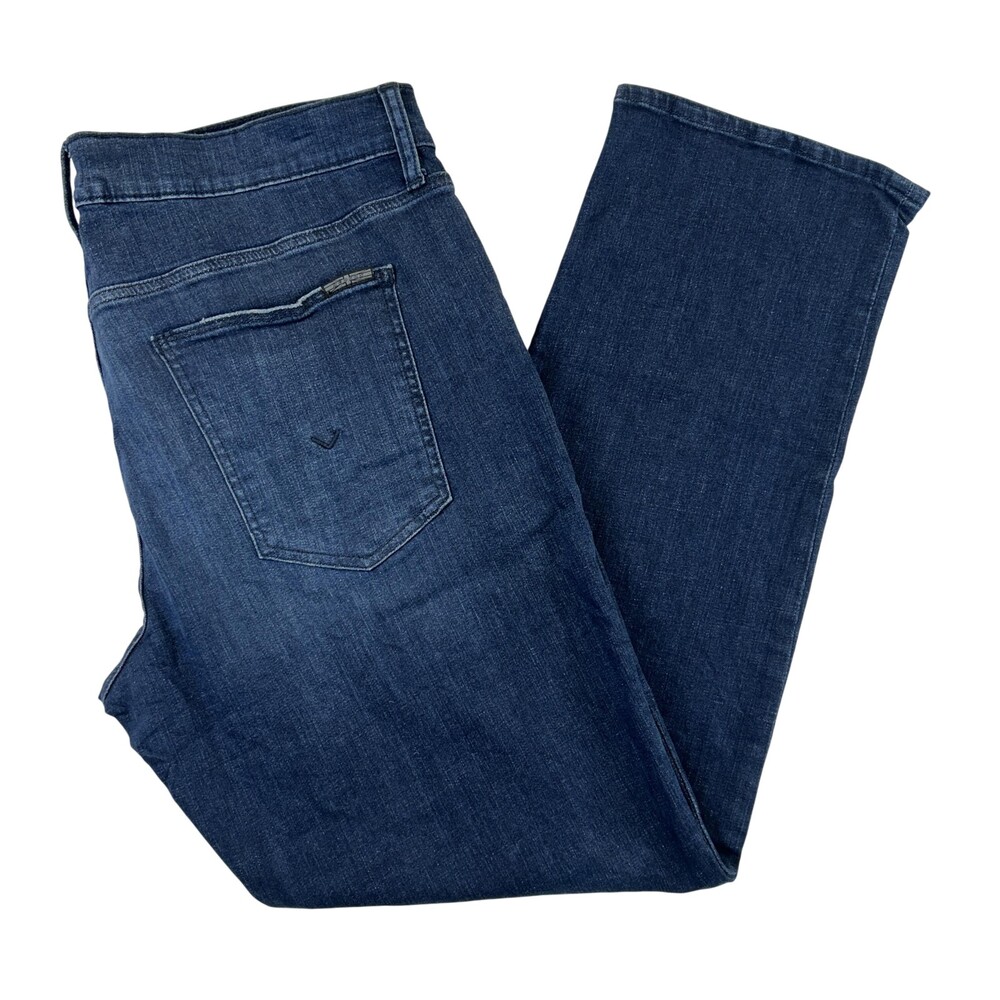 Hudson Jeans Mens 38x31 Blue Byron Straight Regular Fit Stretch Medium Wash